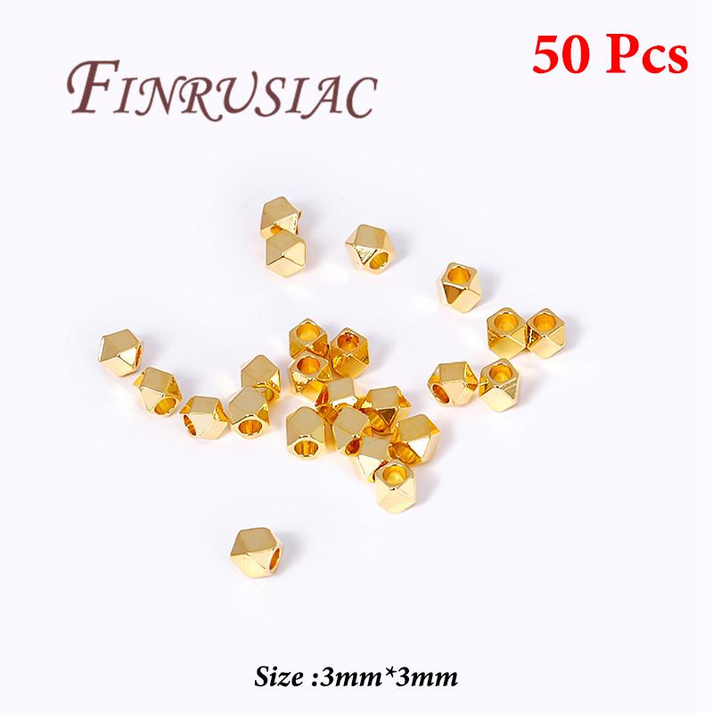 18K Gold Plated Metal Beads,Spacer Beads For Bracelets,Separator For Bead,DIY Jewelry Accessories,Necklace Bead Findings