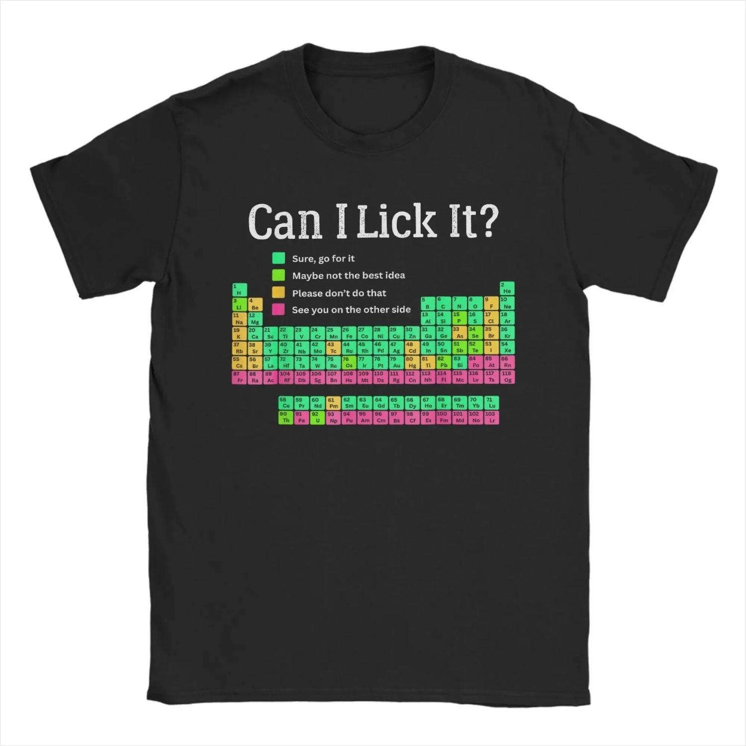 Can I Lick It Periodic Table Teacher Back To School Kids T Shirt Summer T Shirts 100% Cotton Hip Hop Tshirt For Adult Tops S чёрный
