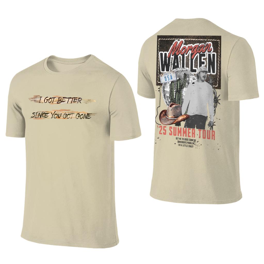 Pánské Dámské Tričko z turné country hudby Morgana Wallena Pokud jsem problém Ležérní trička s kulatým výstřihem Oboustranné Oblečení nadměrných velikostí