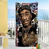 2pac Customize Text Beach Towel Super Soft & Absorbent Suitable for Sports Travel Swimming Yoga Bathroom Beach And Pool