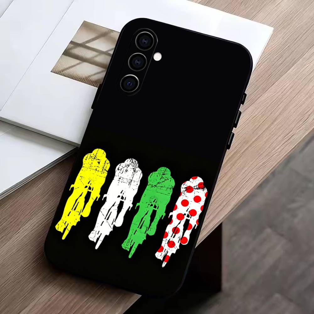 

T-Tour de France Phone Case Black Silicone Soft For Samsung Galaxy A73,A72,A71,A70,A53,A52,A51 Samsung a71 4g