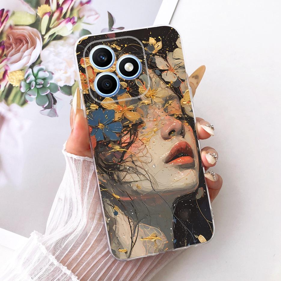 For Honor X8d 4G Case Cute Love Heart Painted Cover Soft Silicone Slim Phone Case For Honor X8d X 8d HonorX8d 4G Back Cover Bags