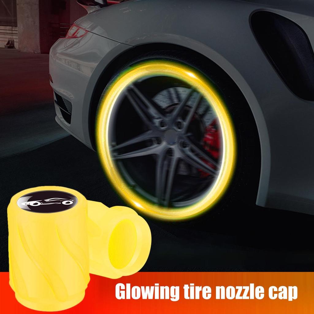 Glow Car Tire Valve Cap, Car Tire Cap Light Up,Tire Valve Stem Caps -