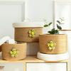 Lidded Woven Cotton Rope Basket Large Capacity Multipurpose Storage Container for Closet Desktop Bedroom Office Sundries