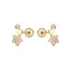 Elegant Star Screw Back Earrings For Women Hypoallergenic Studs Comfortable For Sleeping No Removal Needed