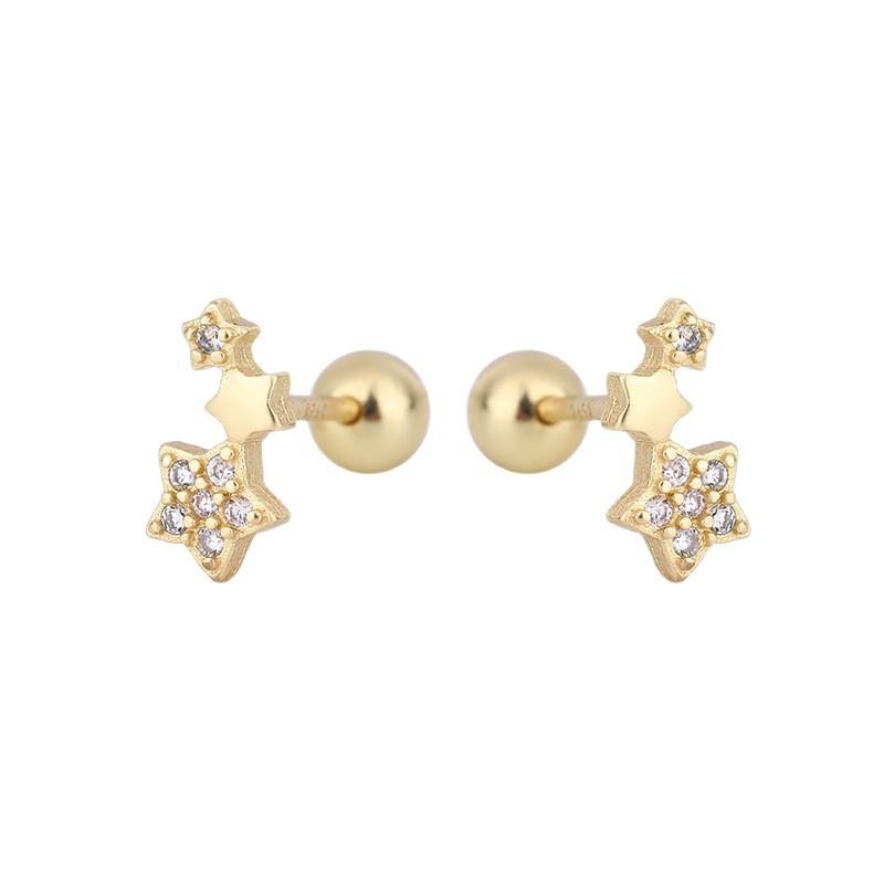Elegant Star Screw Back Earrings For Women Hypoallergenic Studs Comfortable For Sleeping No Removal Needed