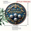 Segno Vintage Gioco Bocce Arte Murale in Metallo Blu Profondo Oro Decorazione in Ferro