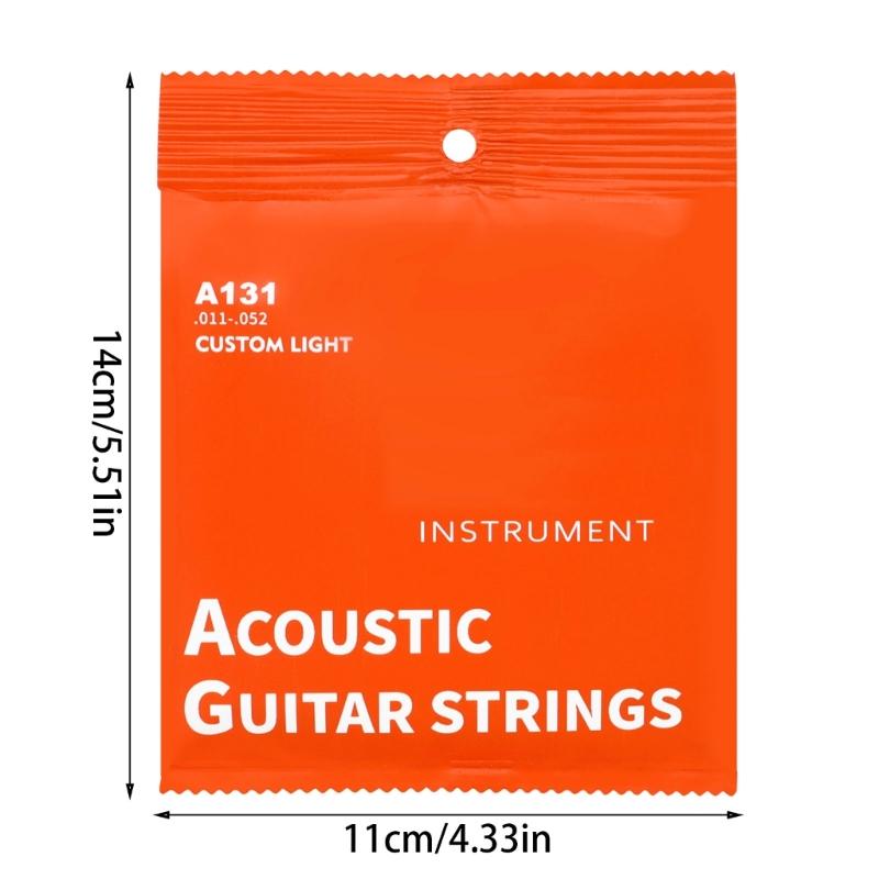 6Pcs 11-52 Folk Guitar Replacement String 6-string Acoustics Guitar Strings Strings Musical Instrument Accessories