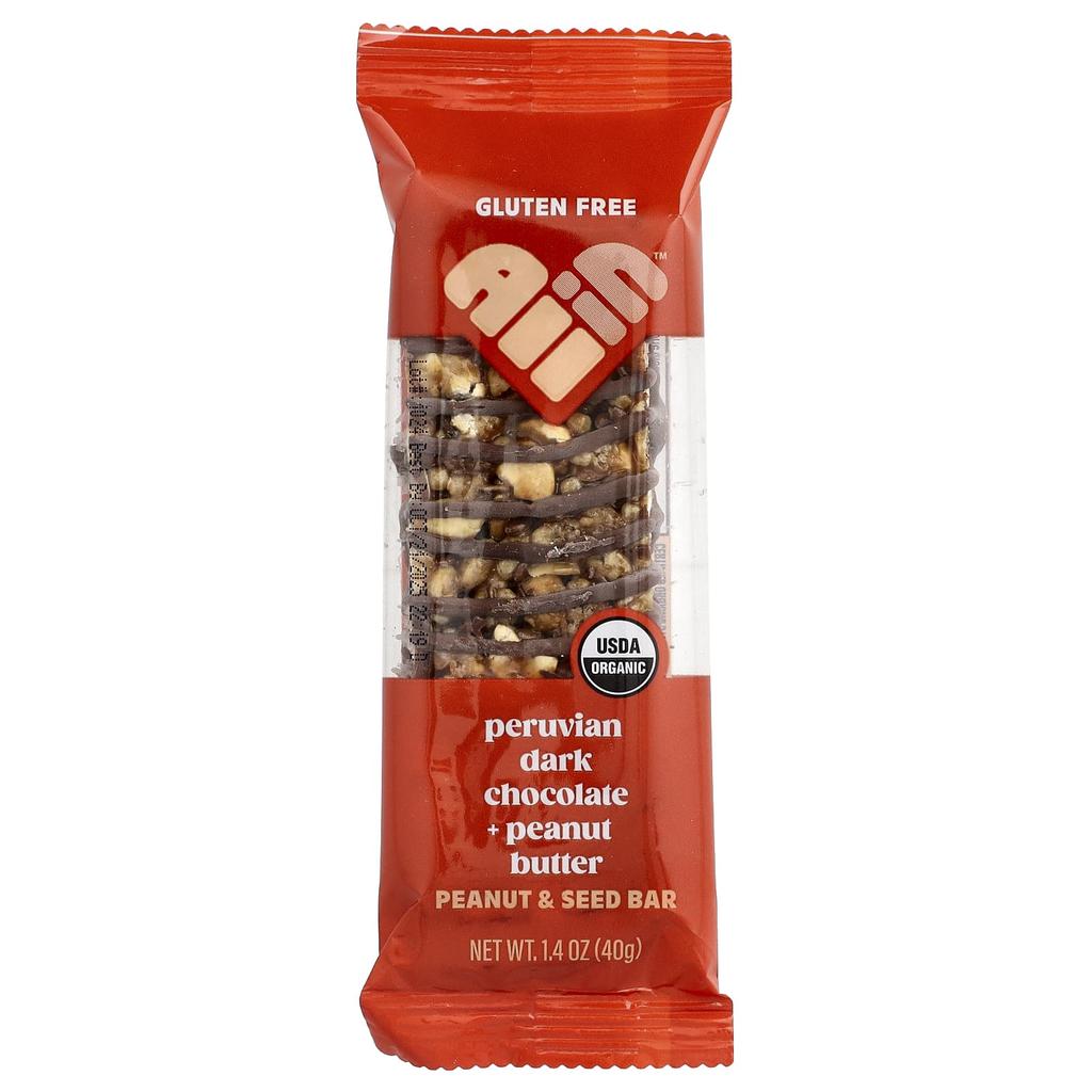 All In, Peanut & Seed Bars, Peruvian Dark Chocolate + Peanut Butter, 6 Bars, 40g (1.4oz) Each
