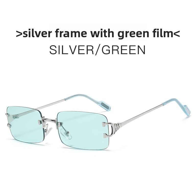 Unisex Metal Geometric Frameless Sunglasses With Uv400 Protection For Summer Beach And Travel