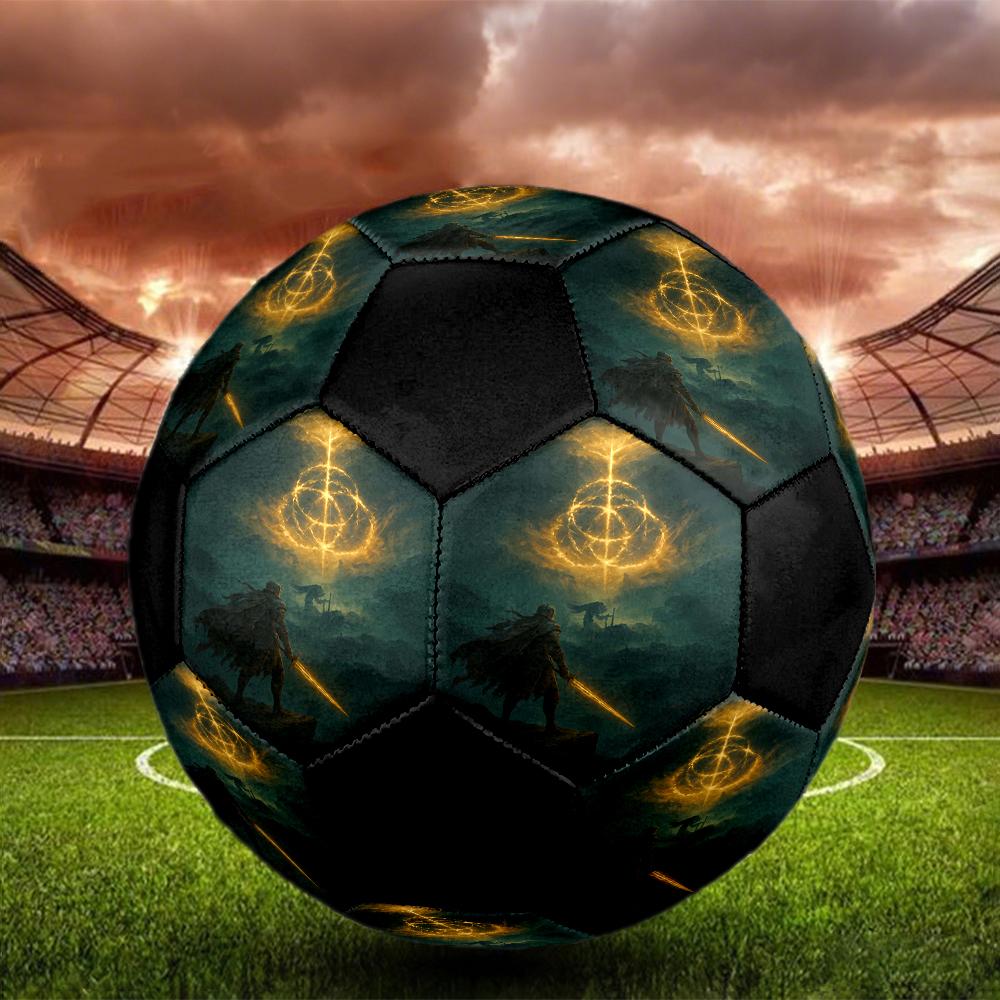 Elden Ring Indoor Soccer Ball Colorful Machine Stitched PVC Size 5 Team Training Competition Ready Durable High-Bounce Cool Sports Gift