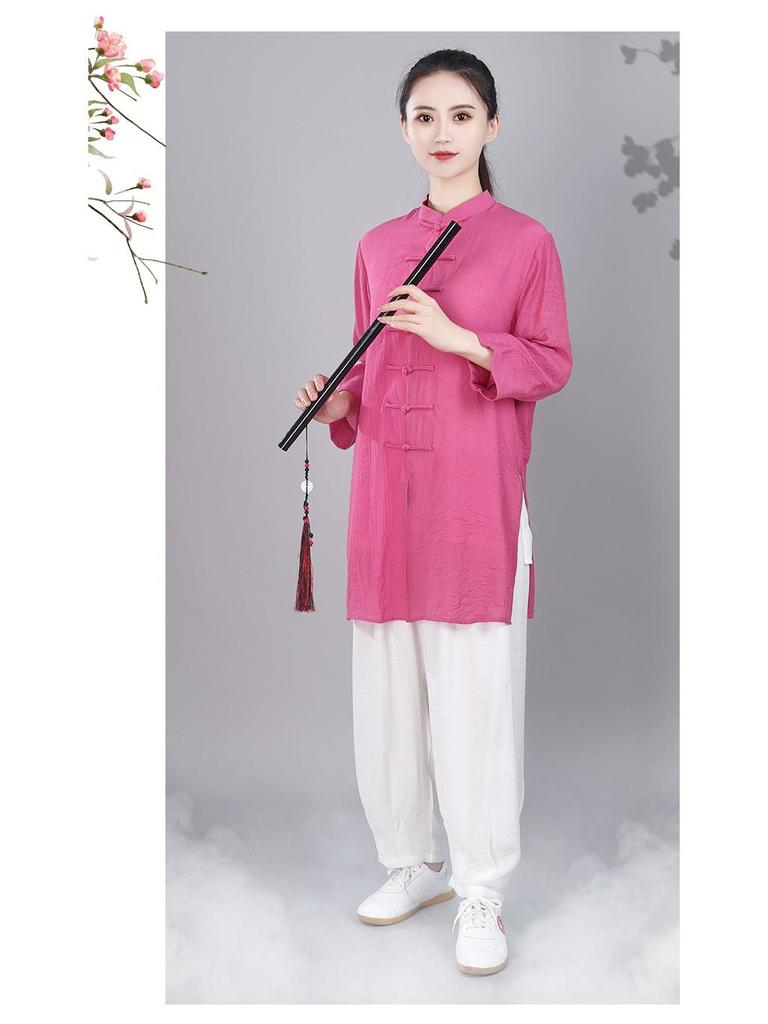 Women's Summer Linen Tai Chi Suit - Chinese Style Martial Arts Practice Uniform