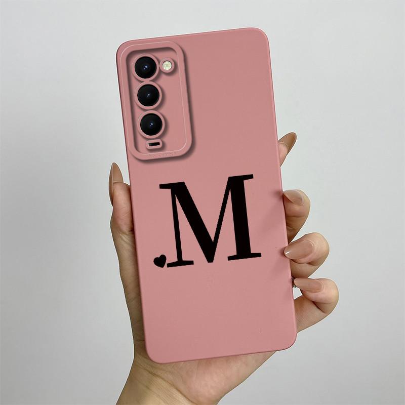 For Tecno Camon 18 Case Tecno Camon 18P Phone Case Camon 18T CH6 CH7n Cute Initial Letters Square Silicone Shockproof Back Cover