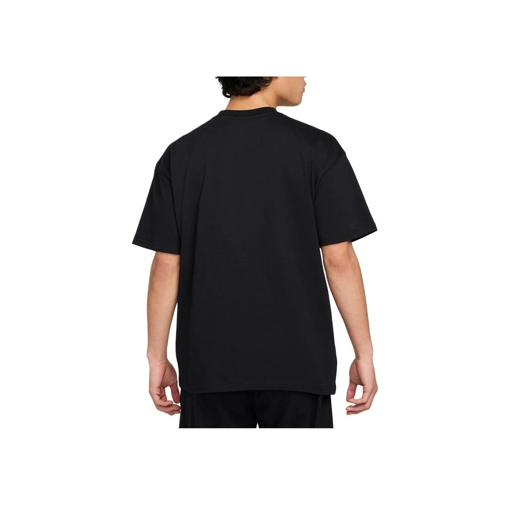Nike Męski T-shirt z krótkim rękawem z okrągłym dekoltem i luźnym krojem z solidnym logo Czarny HJ3363-010