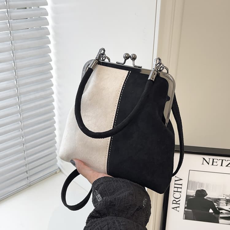Vintage eenvoudige handtas dames schoudertas