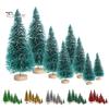 8Pcs Christmas Tree Ornaments Artificial Snowy Pine Tree Figurines Miniature Xmas Tree Statues for Home Table Desk Office Decoration