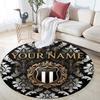 Custom Name,Newcastle United FC pattern round rug,Carpet Rug for Living Room Bedroom Playroom ,Non-slip Floor Mat,Holiday Gifts and Birthday Gifts.