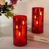 2Pcs LED Electronic Candles Lights with RC Acrylic Glass Candle Light Three-Wick Pillar Candles for Wedding Christmas Room Decor