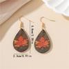 Brincos de madeira em forma de gota, impressão de folha de bordo, estilo antigo requintado, versatilidade diária, brincos para presente.