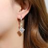 Exquisite Female Earrings 925 Sterling Silver Shiny Snowflake Square Zircon Earrings for Women Long Tassel Wedding Jewelry Gift