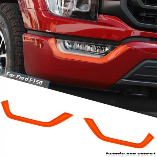 Front Fog Light Lamp Eyebrow Cover Trim For Ford F150 -22 Orange Accessories