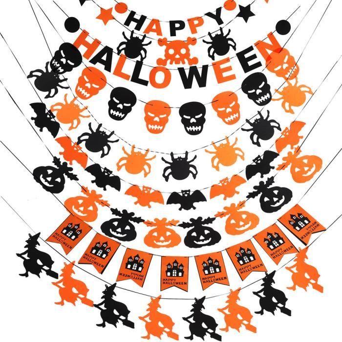 Decorations banniere halloween party guirlande pendentif/ # 4 (citrouille) 3m