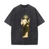 T-shirt Uomo Estiva Casual Manica Corta Sacro Cuore Dorato Santo Illustrati Retro Lavata Usurata