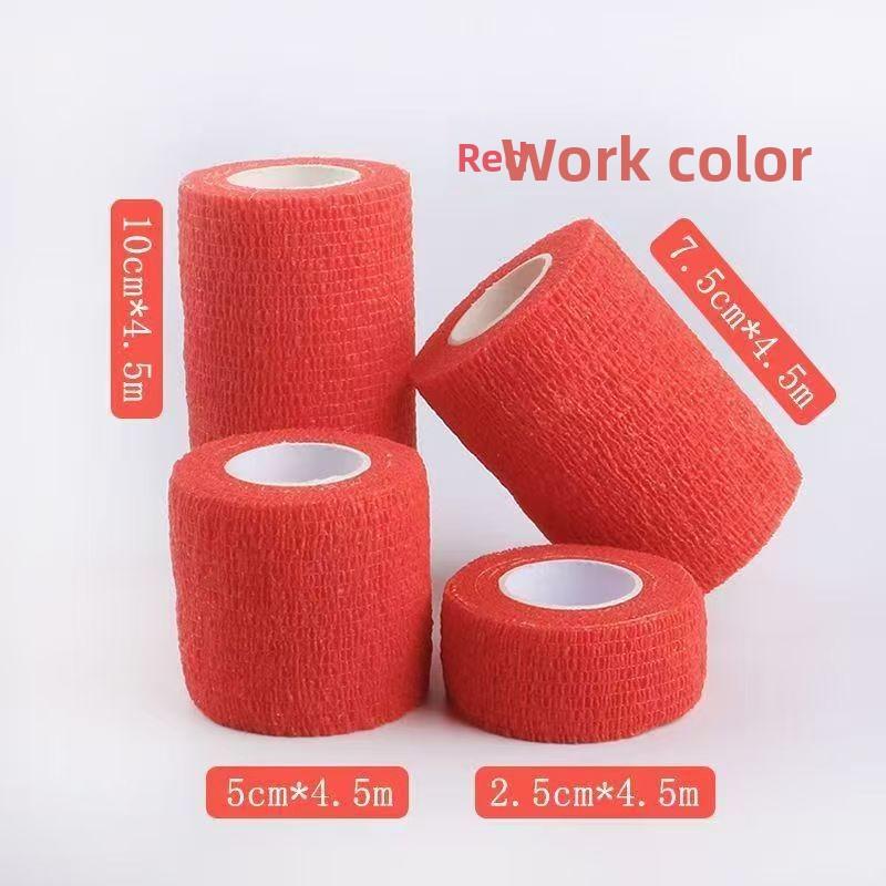 

1 шт. Самоклеючий еластичний бинт Нетканий спортивний бандаж для зап ясть, пальців, ліктів, колін та іншого Ідеально підходить для баскетболу та фітнесу 5cm*4.5m червоний