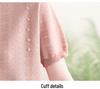 Schickes Sommer-Eis-Seiden-Qipao-Kragen Kurzarm Zweiteiler für mittelalte und ältere Frauen - Strick-T-Shirt-Oberteil in Übergröße