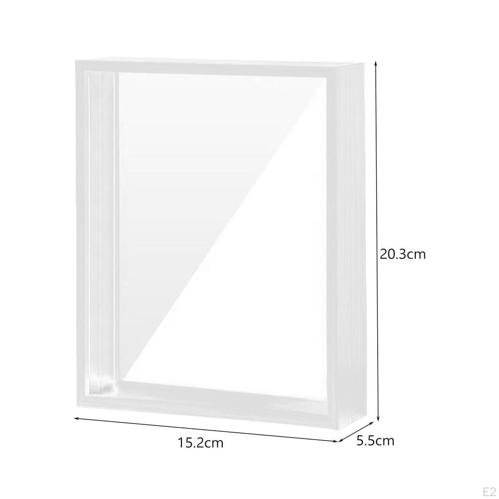 Ramă foto cu flori uscate Cutie de umbră Vitrina rustică transparentă Memorie pentru biletul de perete cu plante