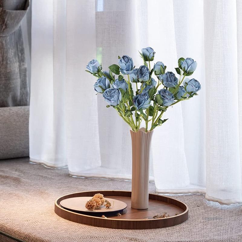 Artificial Roses,4pcs 20Heads Faux Roses Silk Fake Roses with Stem for DIY Wedding Bouquet Floral Arrangements Home Party Centerpiece Decoration
