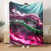 1pc Anime,Action,FantasyTheme Digital Printed Flannel Blanket, Super Soft Plush Fleece Bed Cover, Multi-Function Four Seasons Hypoallergenic