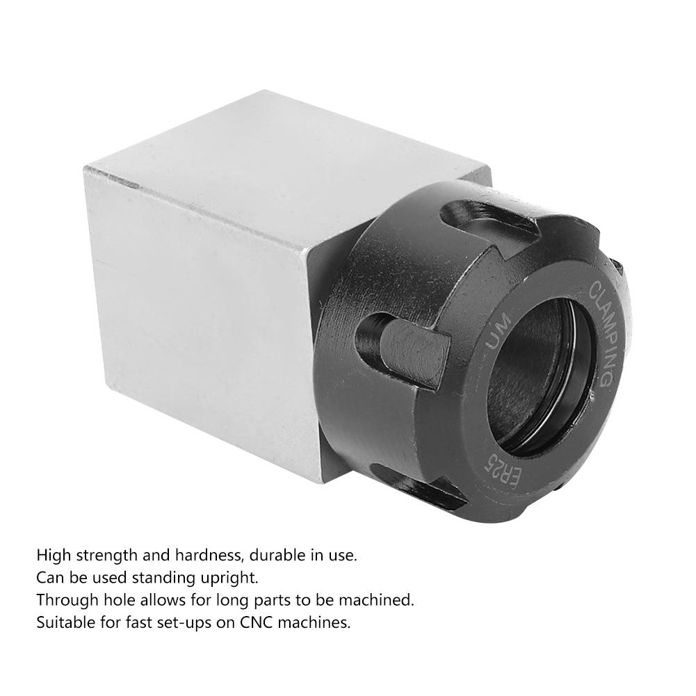 ER25 Collet Block Chuck Collet Holder for Lathe Engraving Machine (Square)