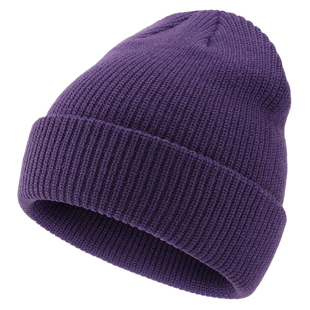 Purple color winter beanie caps manufacturer and supplier custom logo blank custom logo in stock beanies for sale