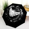 Shiny Wings  pattern, automatic folding umbrella, portable and foldable design, 8 ribs, a Christmas or birthday gift.