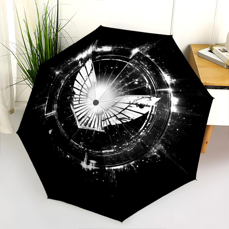 Shiny Wings  pattern, automatic folding umbrella, portable and foldable design, 8 ribs, a Christmas or birthday gift.