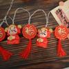 Waterproof Red Lantern Decoration Chinese Style Wealth God Lantern String  Christmas Tree