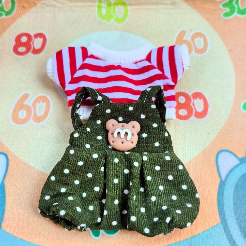 

Overalls Polka Dot Set Clothes 17cm Blind Box Series Vinyl Baby Clothes Replacement Clothes Various Clothes 17CM Rabub pendant clothing