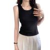 Women's Ribbed Sports Tank Top: Slim-Fit, Versatile, Anti-Exposure Sleeveless Inner Wear for Summer.