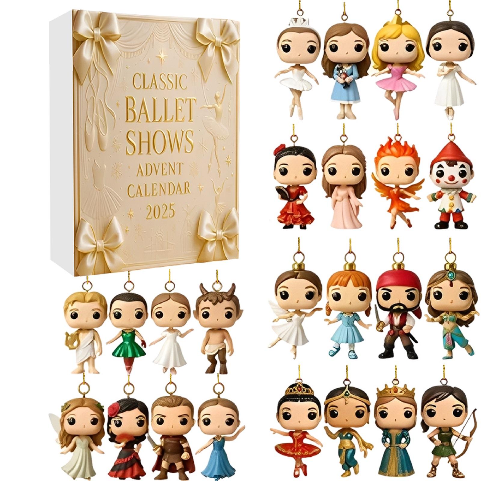 

Календарь Адвента 2025, 24 дня Рождественский календарь обратного отсчета с 24 шт. украшений, Ежедневные сюрпризы для отдыха, 2D акриловые украшения Рождественский декор One Size белый