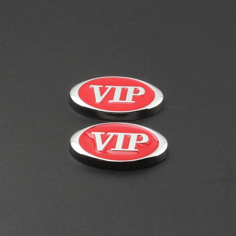 New Personalized VIP Car Logo Car VIP Word Logo Side Logo Decorative Sticker Modified Metal Tail Logo JP Car Sticker
