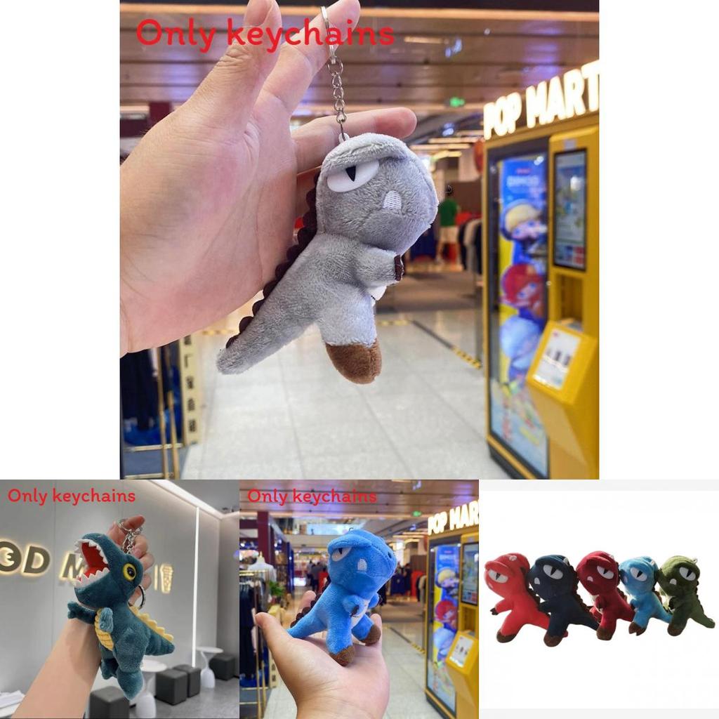 Llavero de Peluche de Dinosaurio con Cadena Plateada y Dorada para Niños y Coleccionistas