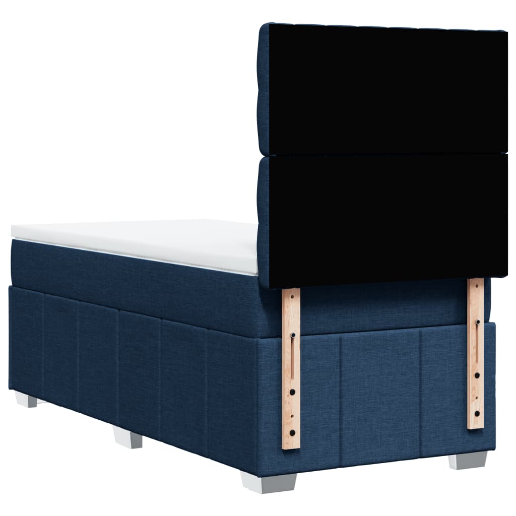 Vidaxl Continental Bed With Mattress, Blue, Fabric, 90X200 Cm