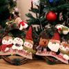 Santa Snowman Xmas Decorations Festive Rattan Rings Garland For Room Display