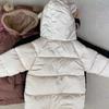 Bambini invernali ragazze ragazzi giacca cotone piumino cappotti con cappuccio orecchie vestiti moda bambino bambini giacca capispalla