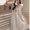 [With chest pad] Pure desire girl nightdress with chest pad summer women's pajamas, new models can be worn outside casual loungewear
