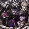 Cusdie Metal Glitter Dices DND 7Pcs Frame Solid D&D Dice D4-D20 Polyhedral Dice Set for Role Playing Game Pathfinder TRPG