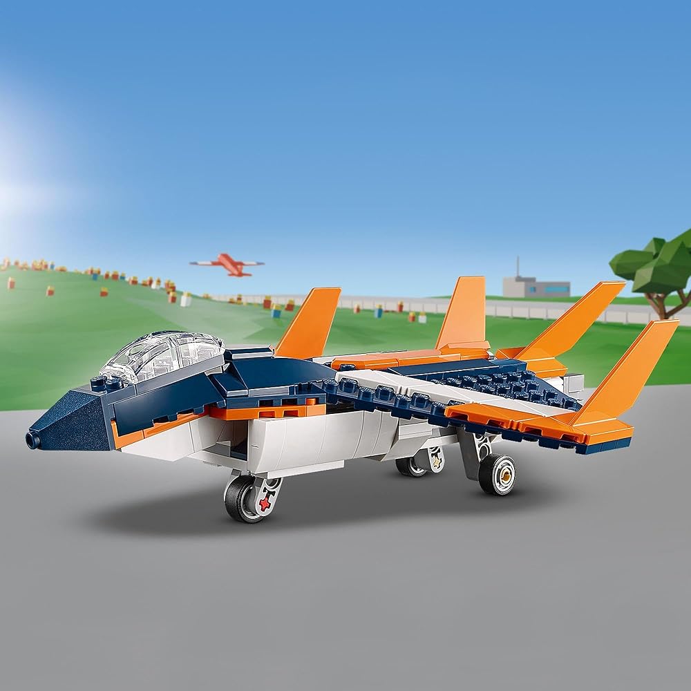 LEGO Creator Expert Supersonic Jet Toy Building Set for Kids Ages 7-9, Vehicle Model 31126