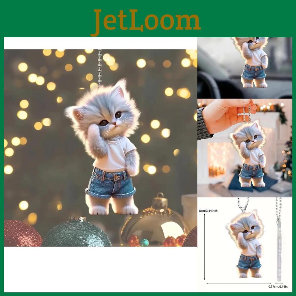 Delightful Acrylic Cat Vehicle Ornament Great For Home Decor And Backpack Accessories