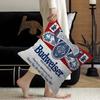 König des Bieres B-Budweiser Kissenbezüge Cartoon Sofa Dekorativ Zuhause Doppelseitiger Druck Kurzer Plüsch Niedliche Kissenhülle